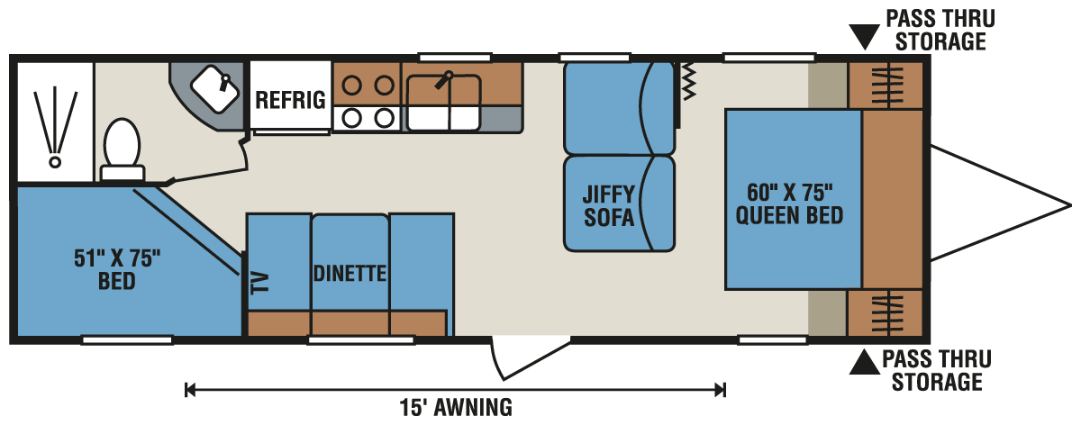 2016 KZ RV Sportsmen Show Stopper LE Special S272BHSS Floorplan