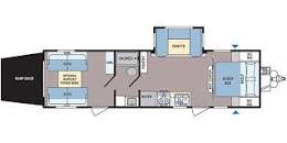 The floor plan of an RV.